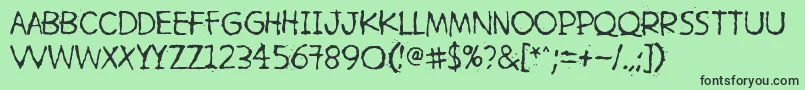 Шрифт HetkeaMyohemmin – чёрные шрифты на зелёном фоне