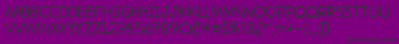 HetkeaMyohemmin-fontti – mustat fontit violetilla taustalla