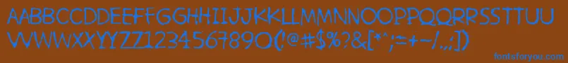 Шрифт HetkeaMyohemmin – синие шрифты на коричневом фоне