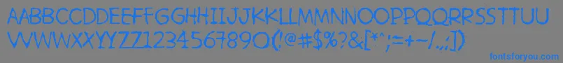 HetkeaMyohemmin-Schriftart – Blaue Schriften auf grauem Hintergrund