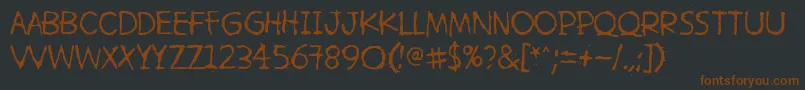 HetkeaMyohemmin Font – Brown Fonts on Black Background