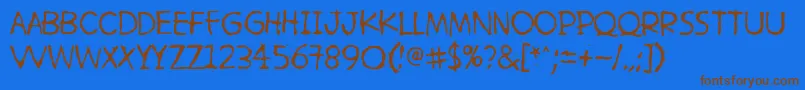 HetkeaMyohemmin Font – Brown Fonts on Blue Background