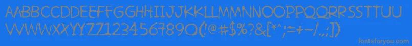 HetkeaMyohemmin-Schriftart – Graue Schriften auf blauem Hintergrund