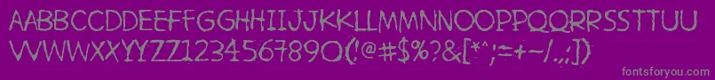 フォントHetkeaMyohemmin – 紫の背景に灰色の文字