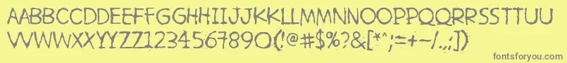 HetkeaMyohemmin Font – Gray Fonts on Yellow Background