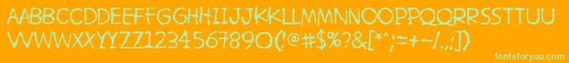 HetkeaMyohemmin Font – Green Fonts on Orange Background