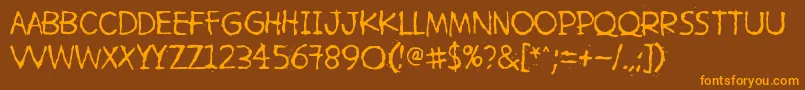Шрифт HetkeaMyohemmin – оранжевые шрифты на коричневом фоне