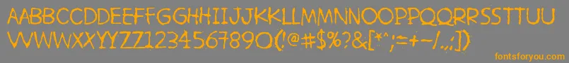 HetkeaMyohemmin-Schriftart – Orangefarbene Schriften auf grauem Hintergrund