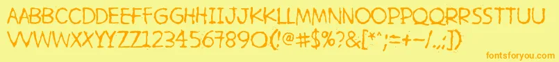 Шрифт HetkeaMyohemmin – оранжевые шрифты на жёлтом фоне