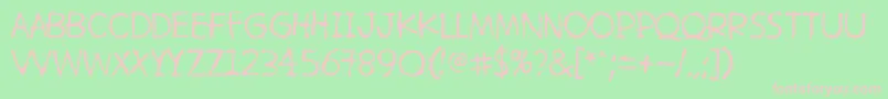 HetkeaMyohemmin-Schriftart – Rosa Schriften auf grünem Hintergrund