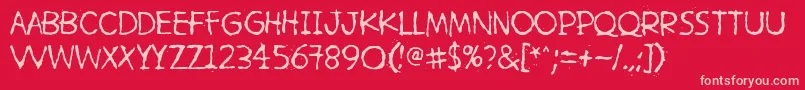 HetkeaMyohemmin-Schriftart – Rosa Schriften auf rotem Hintergrund