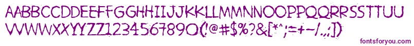 フォントHetkeaMyohemmin – 白い背景に紫のフォント