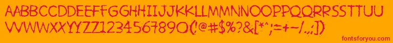 HetkeaMyohemmin Font – Red Fonts on Orange Background