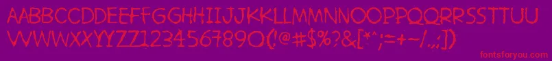 HetkeaMyohemmin Font – Red Fonts on Purple Background