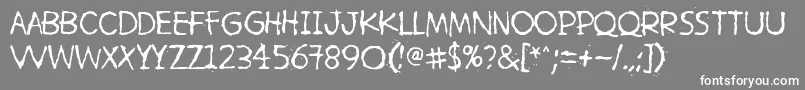 フォントHetkeaMyohemmin – 灰色の背景に白い文字