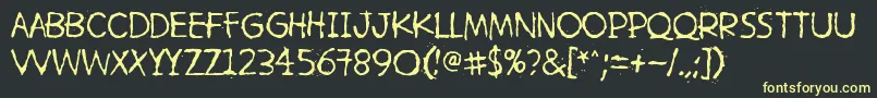 HetkeaMyohemmin Font – Yellow Fonts on Black Background