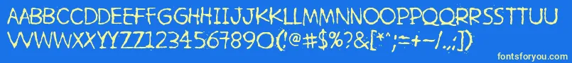 Шрифт HetkeaMyohemmin – жёлтые шрифты на синем фоне