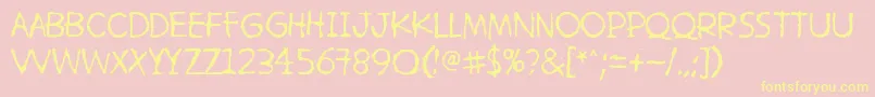 HetkeaMyohemmin Font – Yellow Fonts on Pink Background