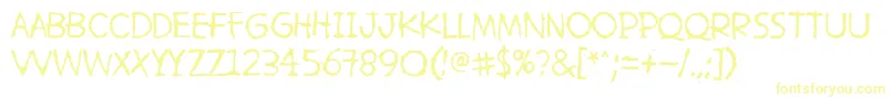 HetkeaMyohemmin-fontti – keltaiset fontit valkoisella taustalla