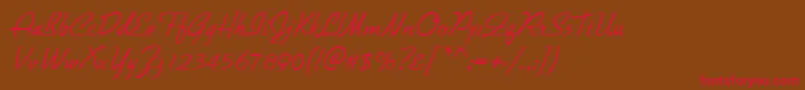 GiulioRegular Font – Red Fonts on Brown Background