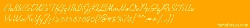 GiulioRegular Font – Yellow Fonts on Orange Background