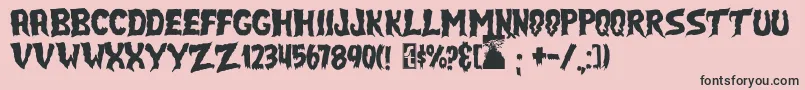 JmhSelectTerror Font – Black Fonts on Pink Background