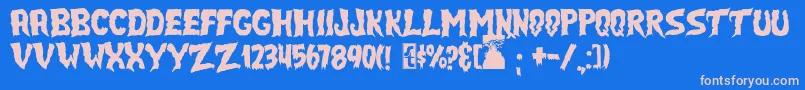 JmhSelectTerror Font – Pink Fonts on Blue Background