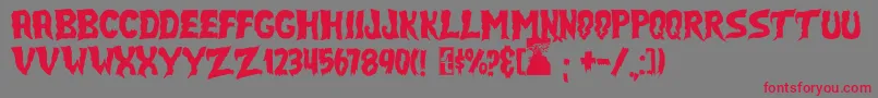 JmhSelectTerror Font – Red Fonts on Gray Background