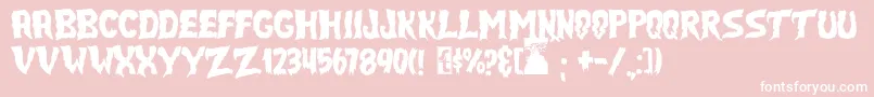 JmhSelectTerror Font – White Fonts on Pink Background