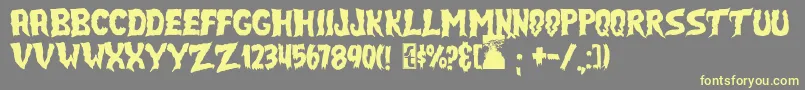 JmhSelectTerror Font – Yellow Fonts on Gray Background