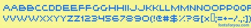 Hiskyflipperhi Font – Blue Fonts on Yellow Background