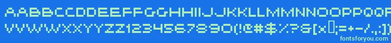 Hiskyflipperhi Font – Green Fonts on Blue Background