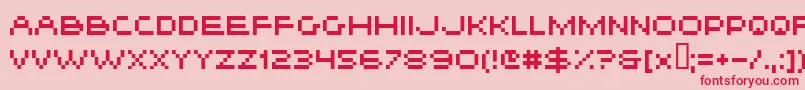 フォントHiskyflipperhi – ピンクの背景に赤い文字