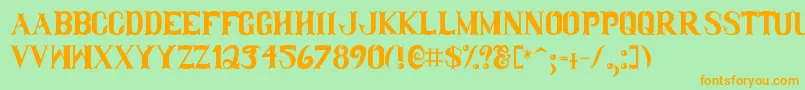 ClamDip Font – Orange Fonts on Green Background