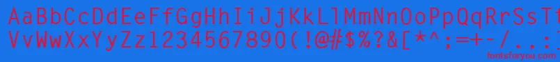 LettergothicBold Font – Red Fonts on Blue Background
