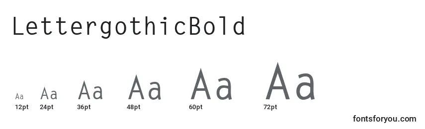 Размеры шрифта LettergothicBold