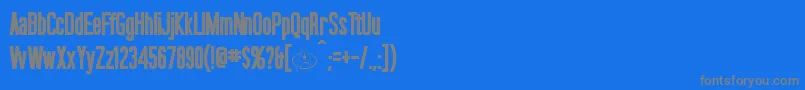 フォントOkudaBold – 青い背景に灰色の文字