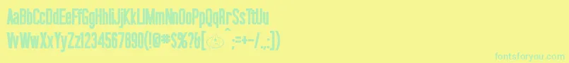 フォントOkudaBold – 黄色い背景に緑の文字