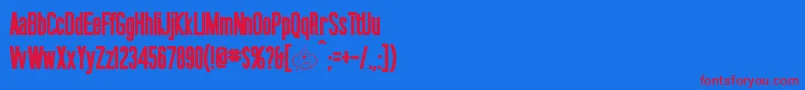 OkudaBold Font – Red Fonts on Blue Background