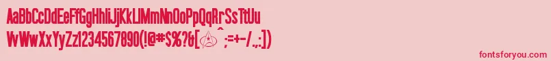 フォントOkudaBold – ピンクの背景に赤い文字