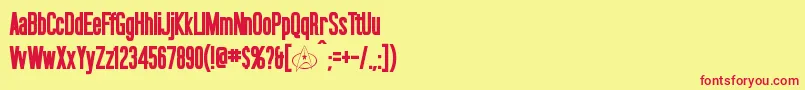 OkudaBold Font – Red Fonts on Yellow Background