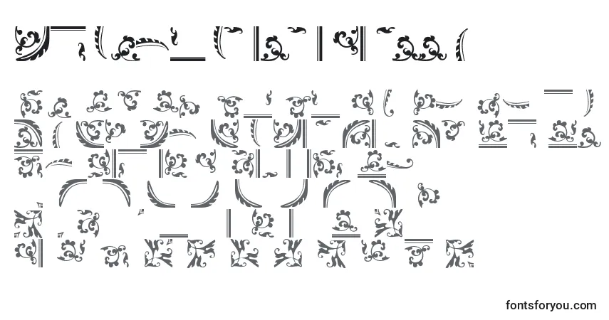 Шрифт Ornamentstwossk – алфавит, цифры, специальные символы