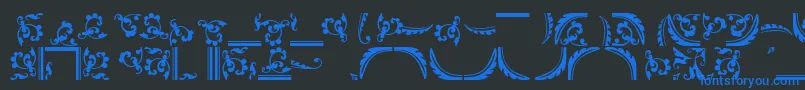 Ornamentstwossk Font – Blue Fonts on Black Background