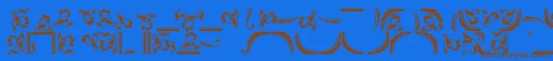Ornamentstwossk Font – Brown Fonts on Blue Background