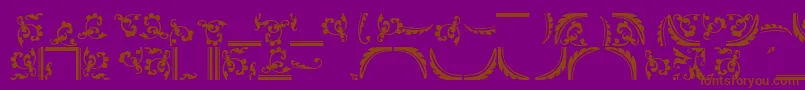 Ornamentstwossk-Schriftart – Braune Schriften auf violettem Hintergrund