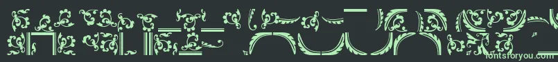 Ornamentstwossk Font – Green Fonts on Black Background