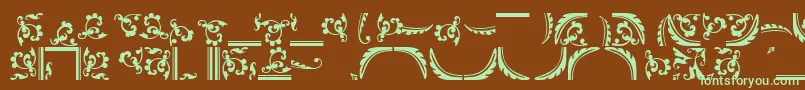 Ornamentstwossk Font – Green Fonts on Brown Background