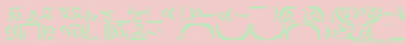 フォントOrnamentstwossk – ピンクの背景に緑の文字