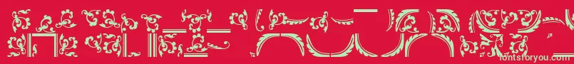 Ornamentstwossk Font – Green Fonts on Red Background