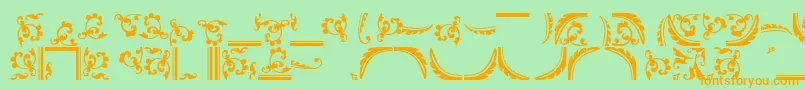 Ornamentstwossk Font – Orange Fonts on Green Background